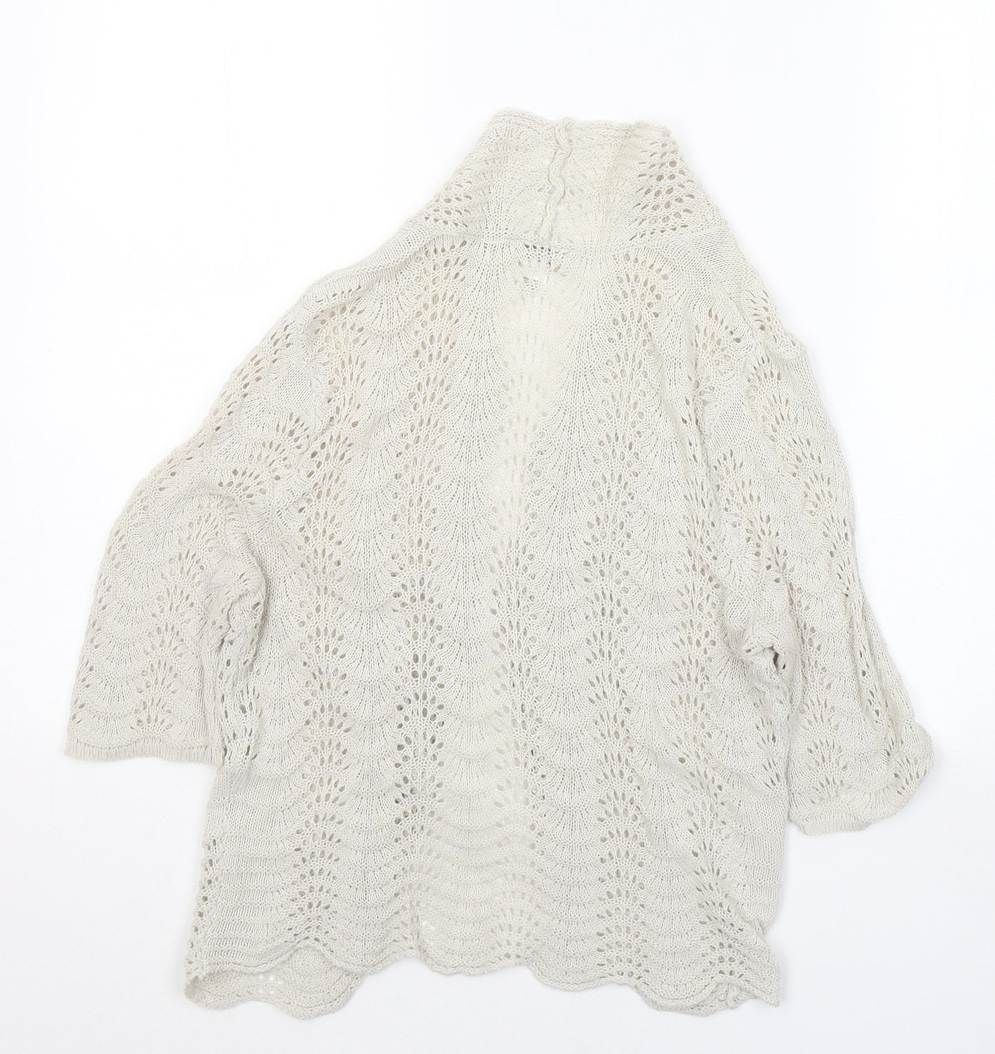 LOFT Womens Beige V-Neck  Cotton Cardigan Jumper Size S