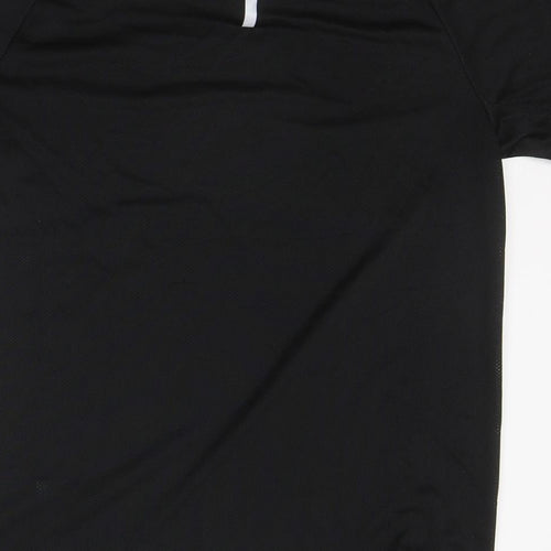 WORKOUT Womens Black  Polyester Basic T-Shirt  Round Neck Pullover