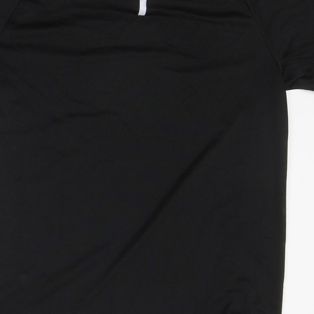 WORKOUT Womens Black  Polyester Basic T-Shirt  Round Neck Pullover