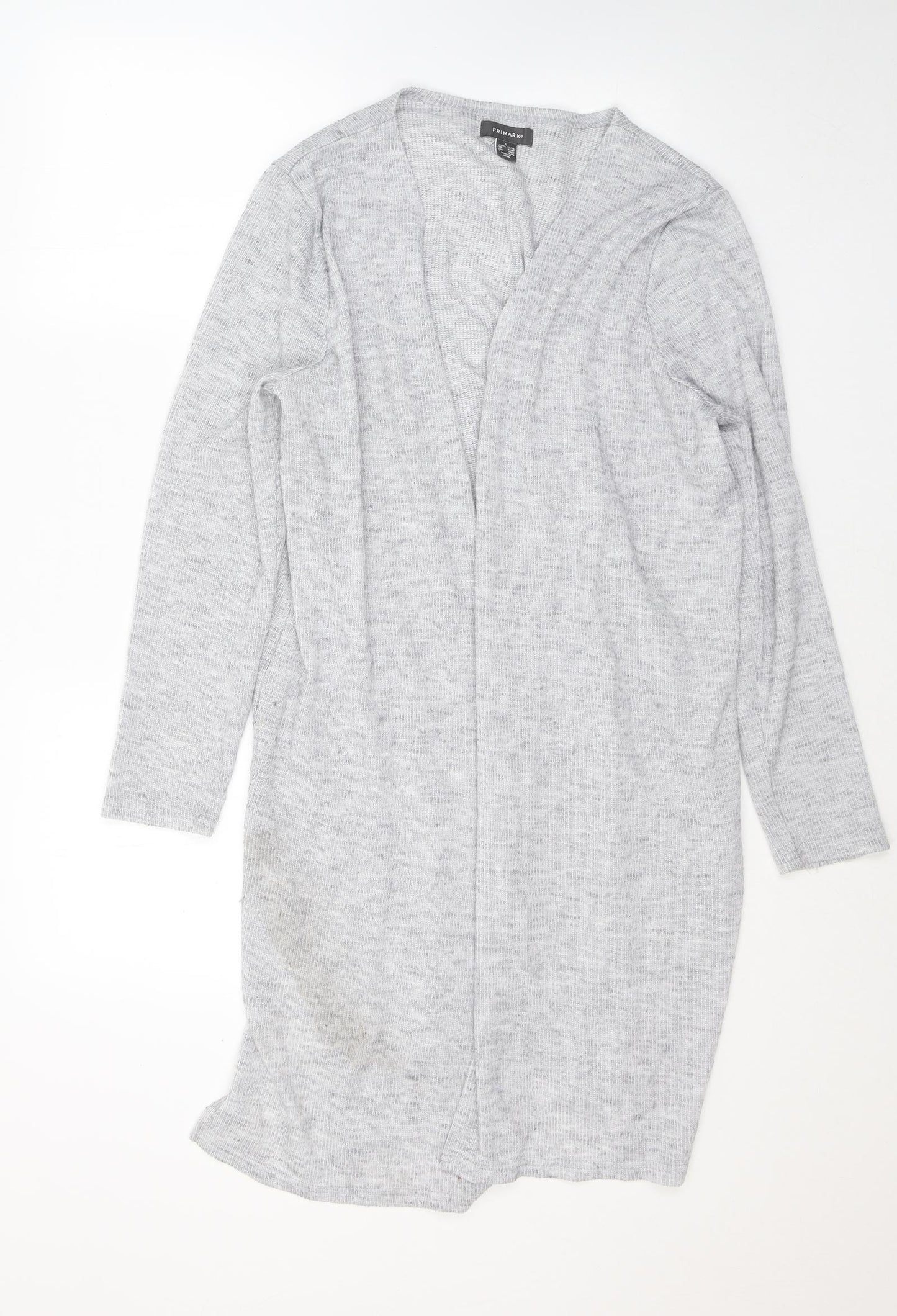 Primark Womens Grey V-Neck  Polyester Cardigan Jumper Size 14