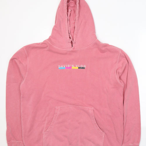 Independent Trading Company Womens Pink  Cotton Pullover Hoodie Size L  Pullover - David's Vlog