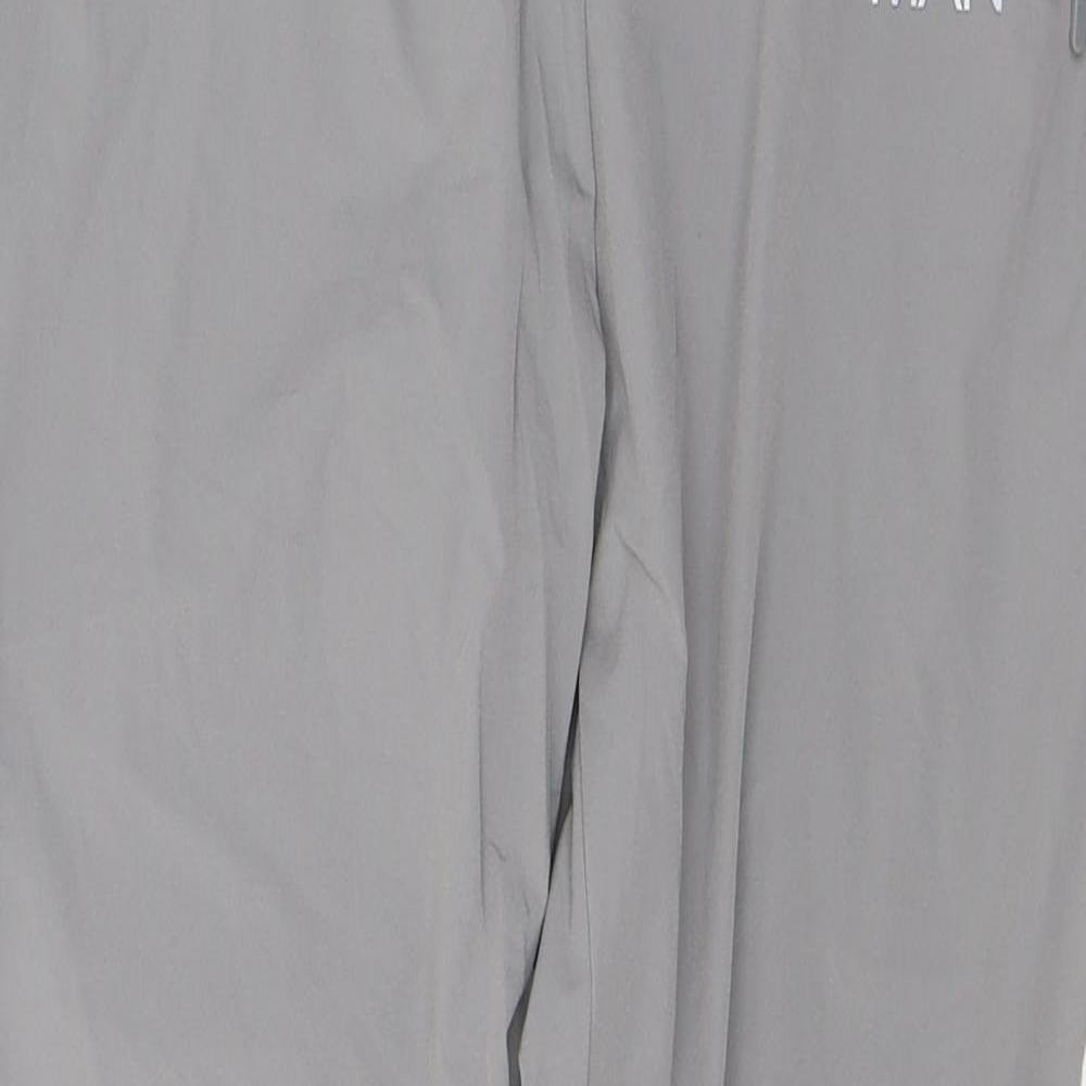 Boohoo Mens Grey Colourblock Polyester Track Pants Trousers Size S L29 in Regular Pullover