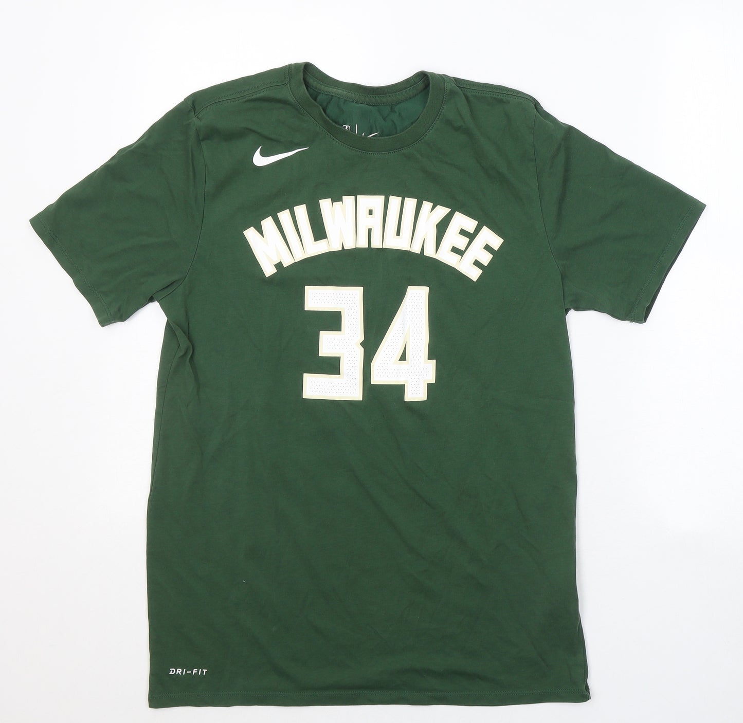 Nike Mens Green  Cotton  T-Shirt Size M Round Neck  - NBA