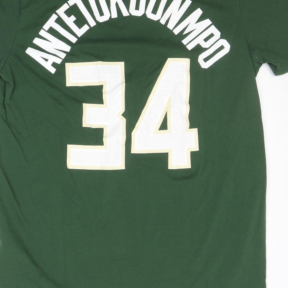 Nike Mens Green  Cotton  T-Shirt Size M Round Neck  - NBA
