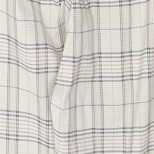 Angora Womens Beige Plaid Polyester Trousers  Size S L23 in Regular Tie
