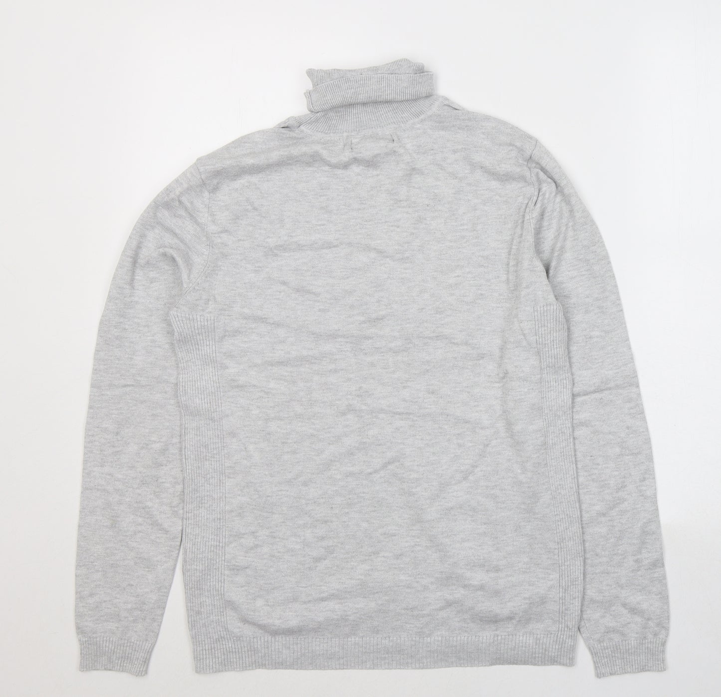 River Island Mens Grey Roll Neck  Acrylic Pullover Jumper Size S