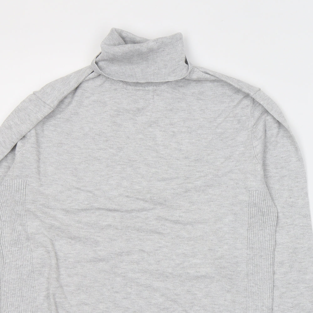 River Island Mens Grey Roll Neck  Acrylic Pullover Jumper Size S