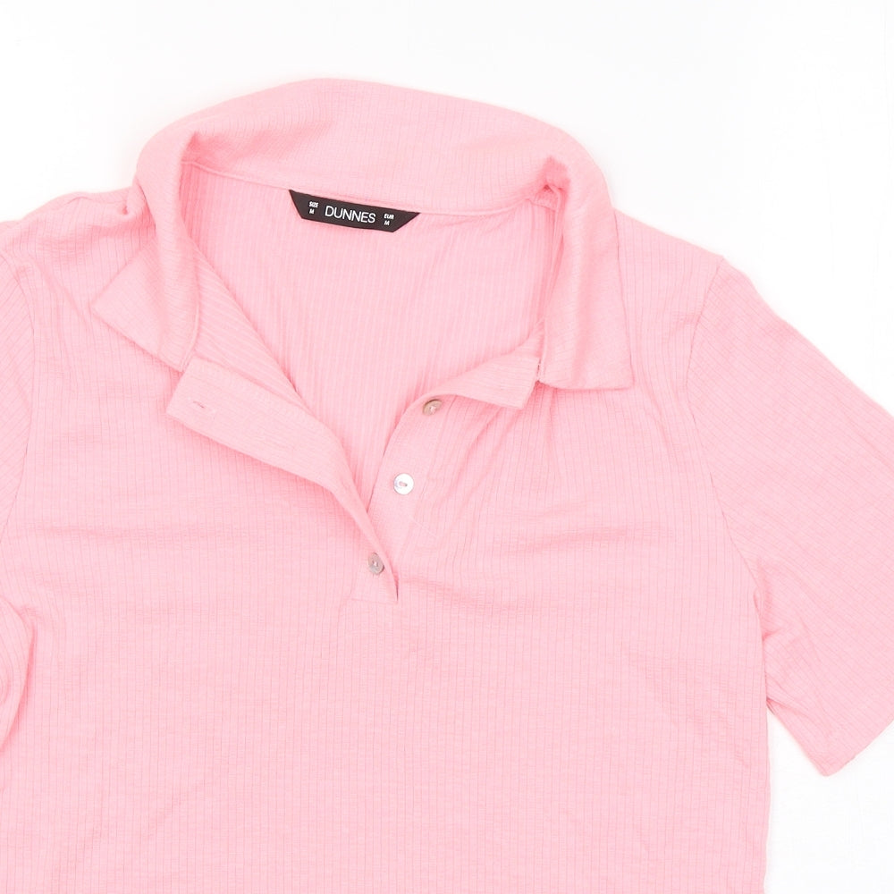 Dunnes Stores Womens Pink  Viscose Basic Blouse Size M Collared