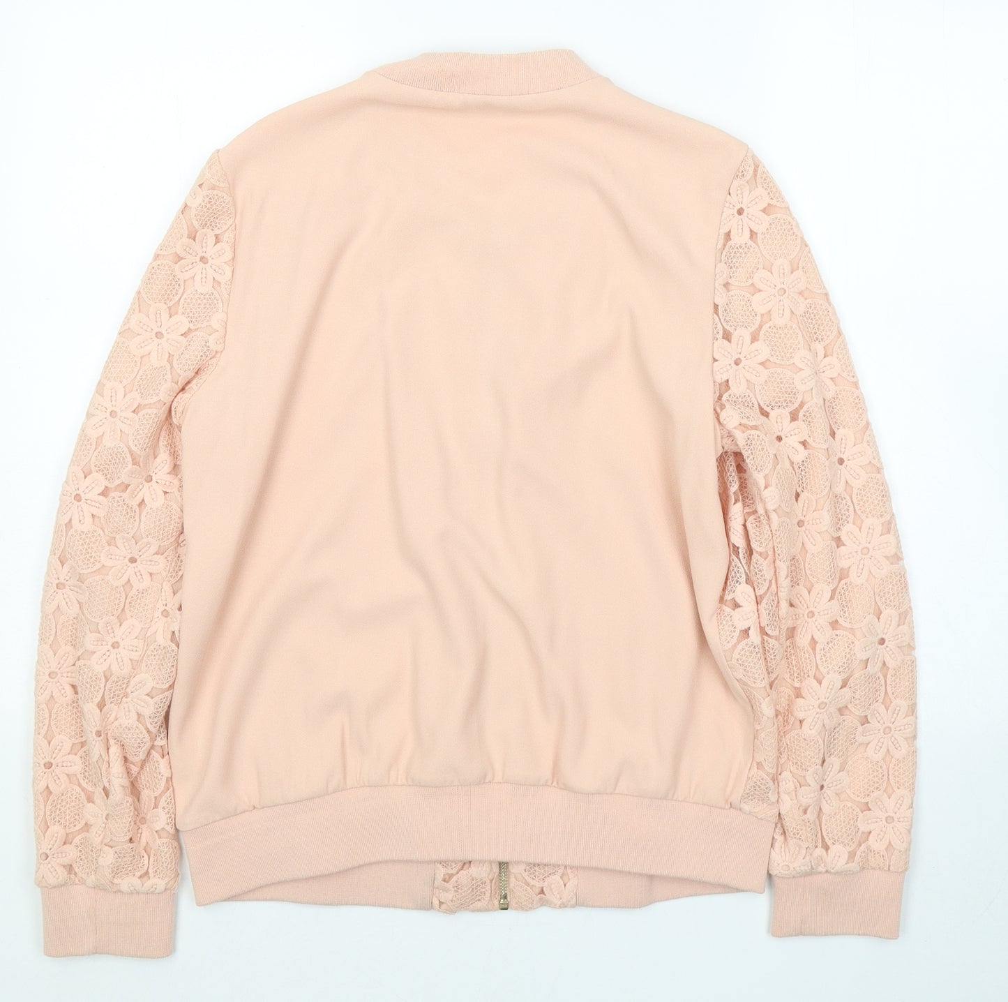 Dunnes Stores Womens Pink Floral  Jacket  Size 14  Zip