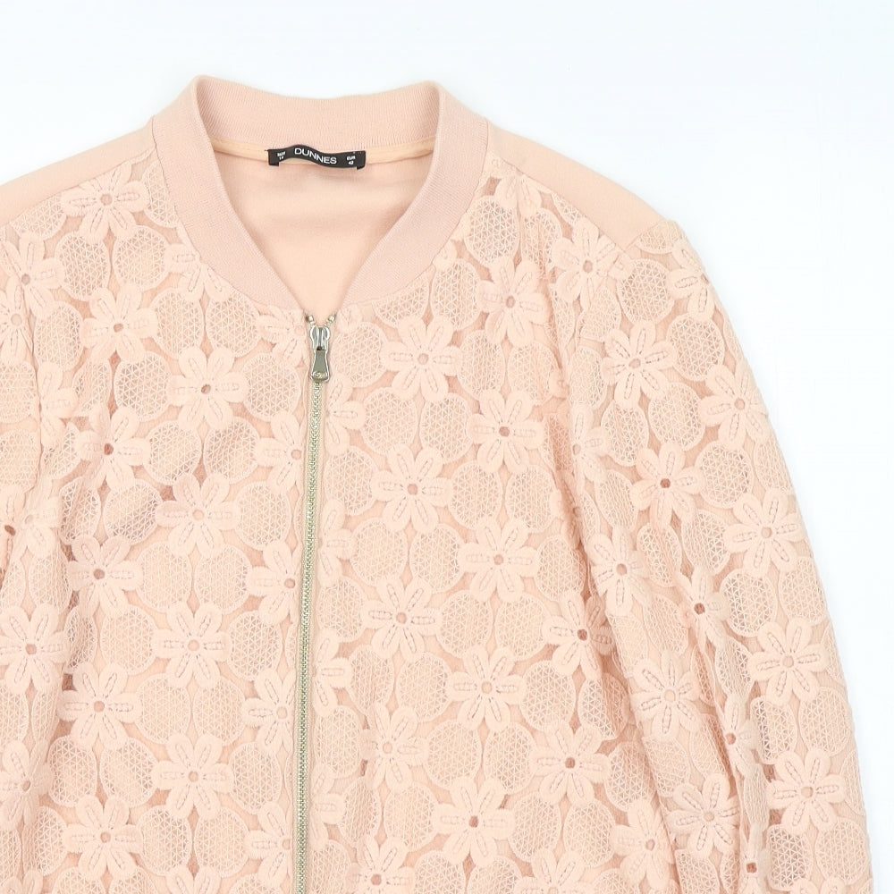 Dunnes Stores Womens Pink Floral  Jacket  Size 14  Zip