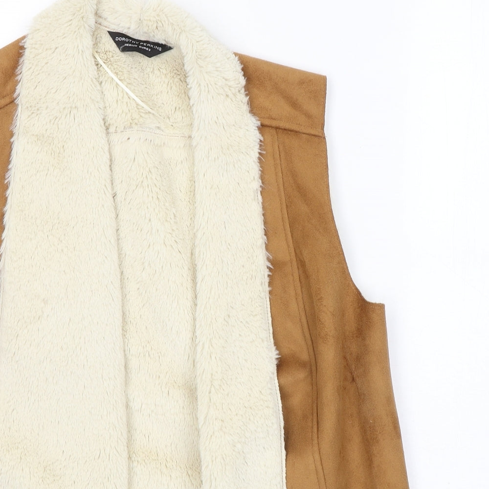 Dorothy Perkins Womens Brown   Gilet Coat Size M