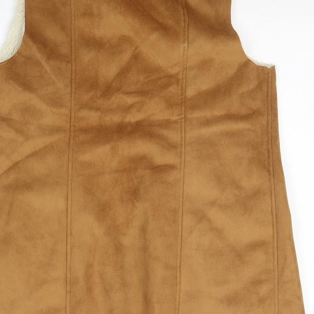 Dorothy Perkins Womens Brown   Gilet Coat Size M