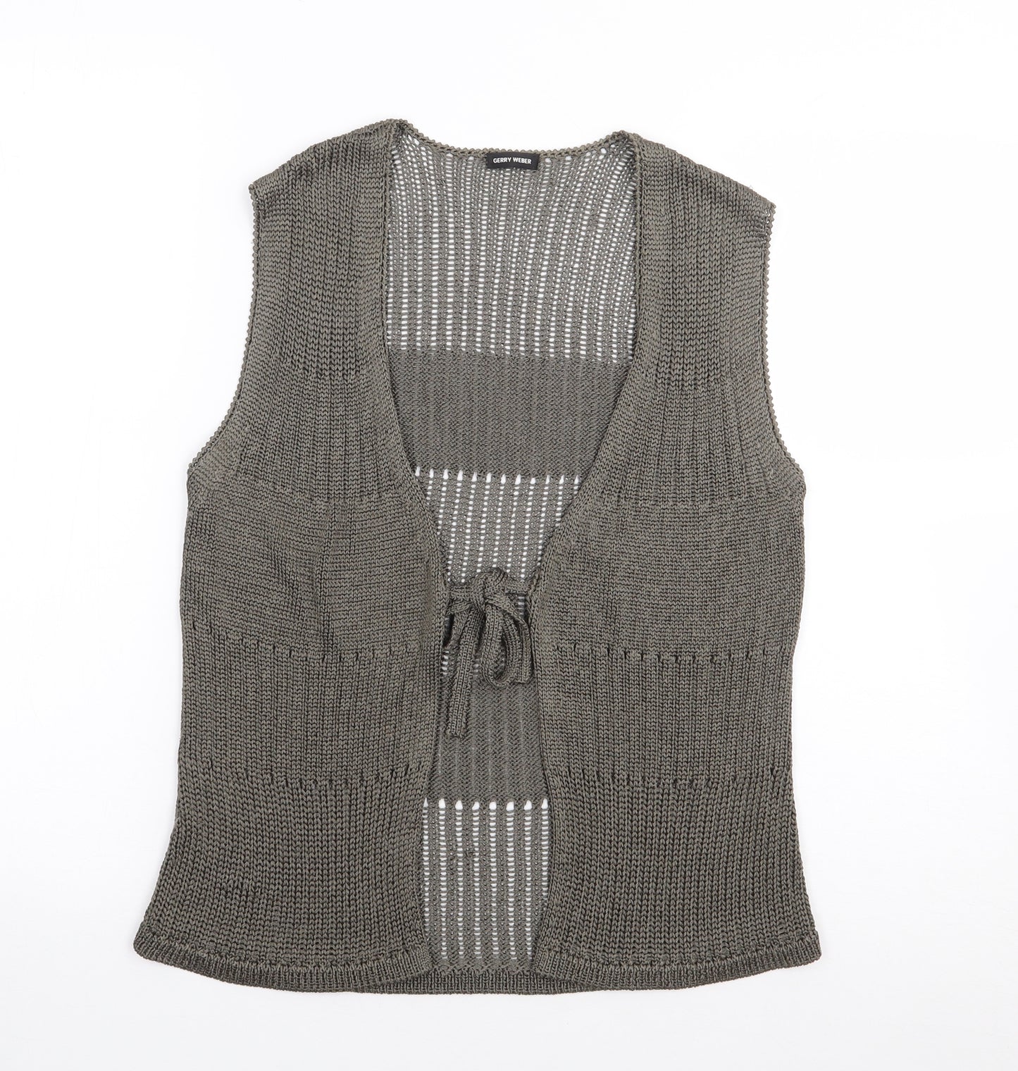 Gerry Weber Womens Green V-Neck  Viscose Cardigan Jumper Size 12