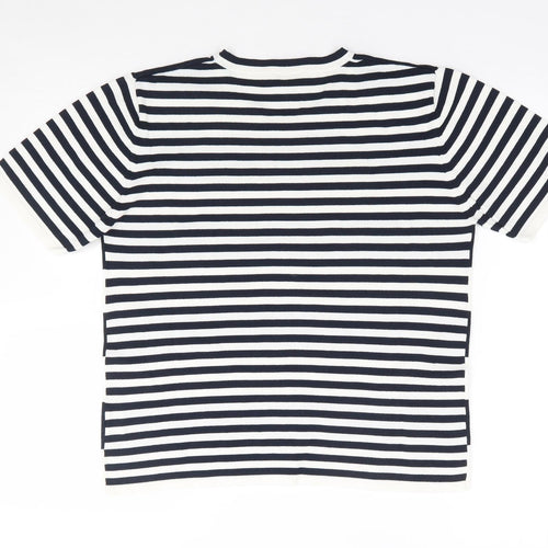 Via Appia Womens Multicoloured Striped Viscose Jersey T-Shirt Size 12 Crew Neck