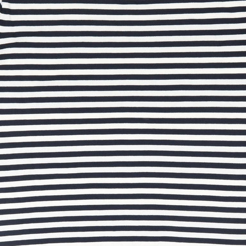 Via Appia Womens Multicoloured Striped Viscose Jersey T-Shirt Size 12 Crew Neck