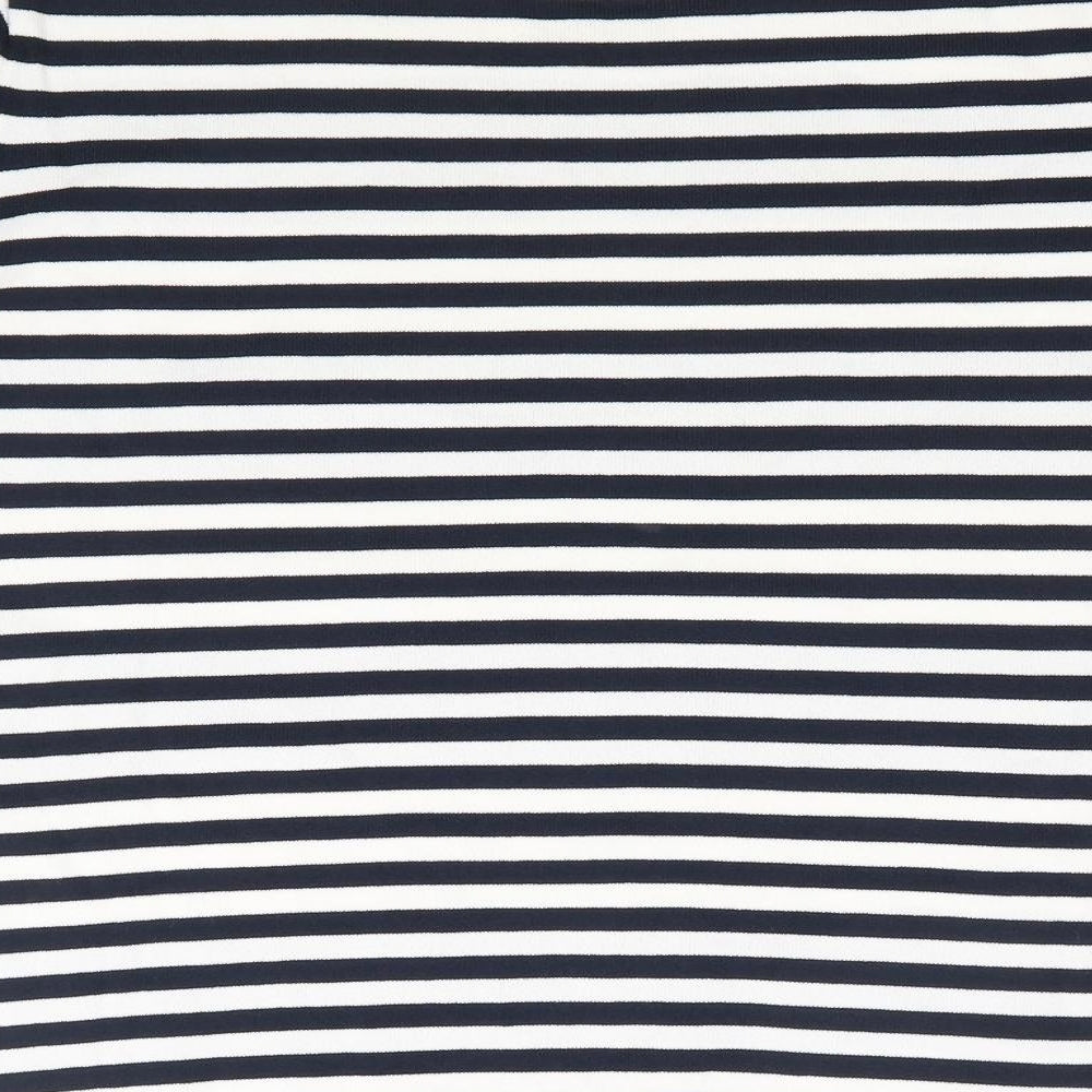 Via Appia Womens Multicoloured Striped Viscose Jersey T-Shirt Size 12 Crew Neck