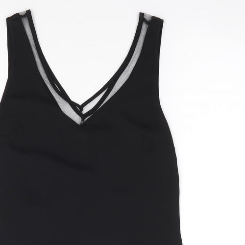 ASOS Womens Black  Polyester Jersey Tank Size 6 V-Neck