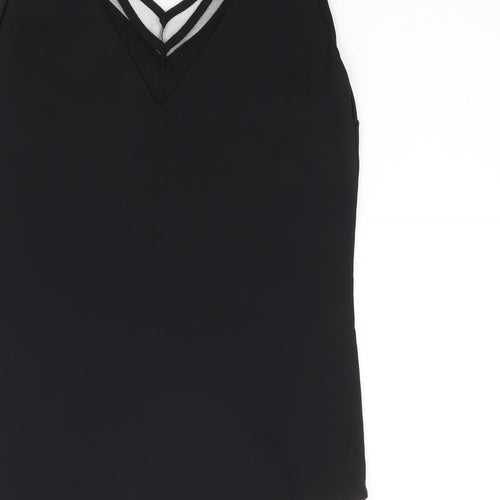 ASOS Womens Black  Polyester Jersey Tank Size 6 V-Neck