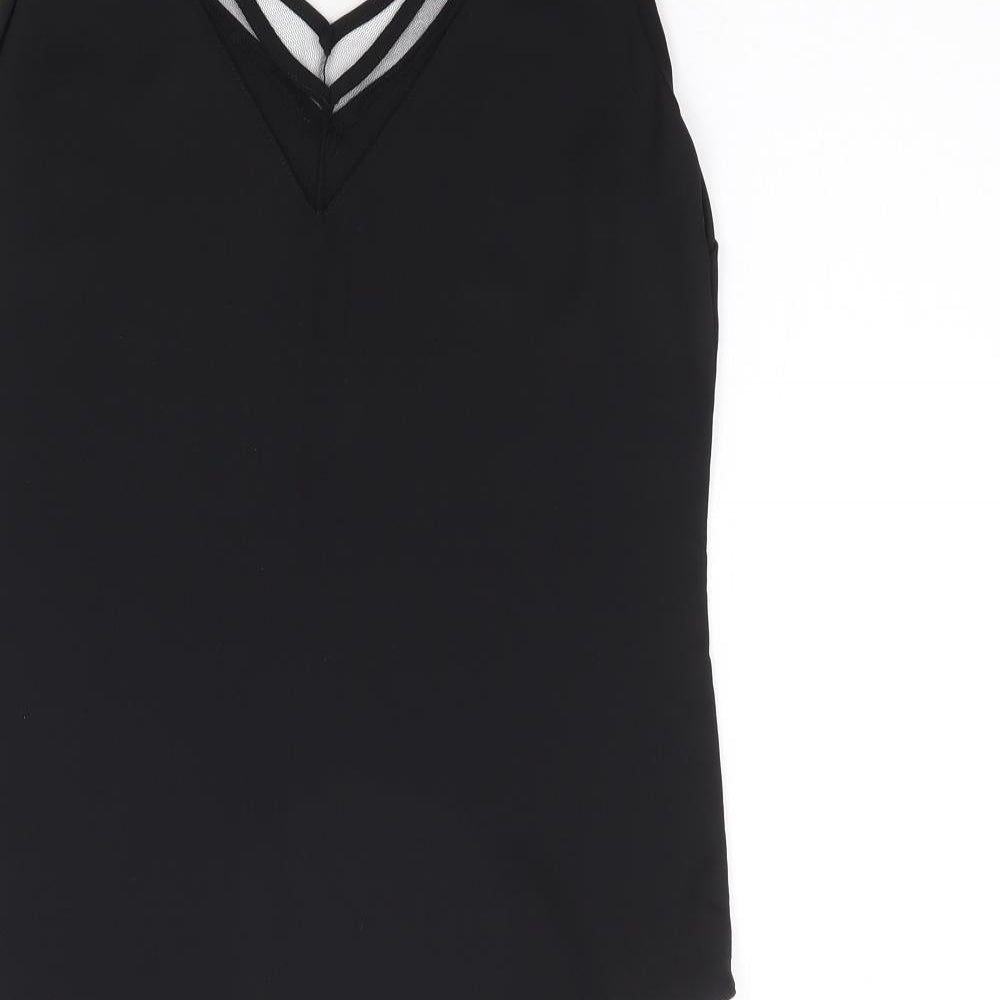 ASOS Womens Black  Polyester Jersey Tank Size 6 V-Neck
