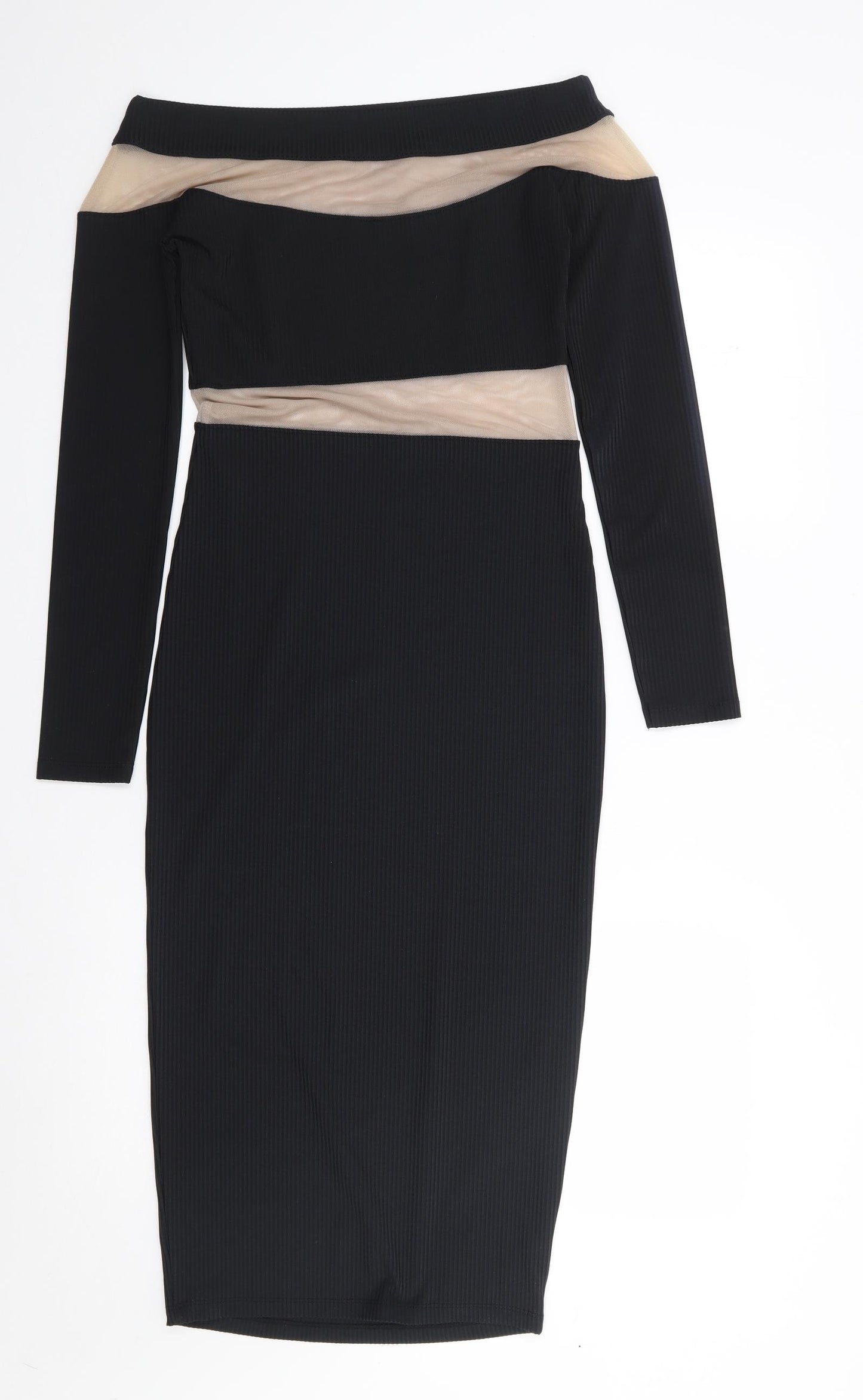 ASOS Womens Black  Polyester Bodycon  Size 6  Off the Shoulder Pullover