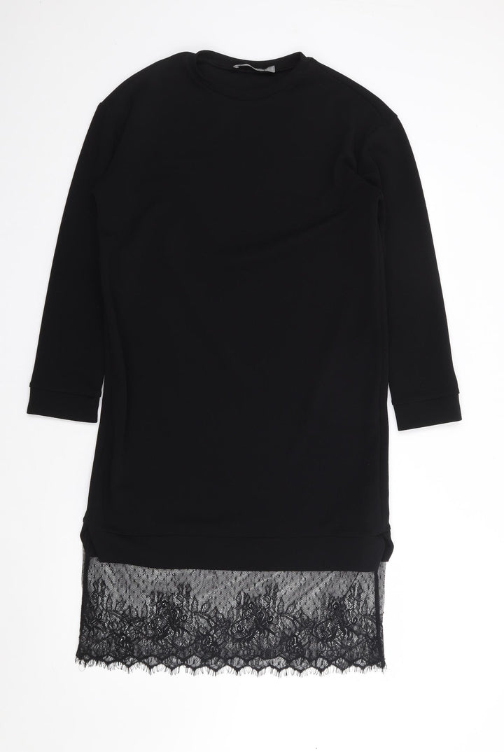 ASOS Womens Black  Polyester Shift  Size 6  Crew Neck Pullover