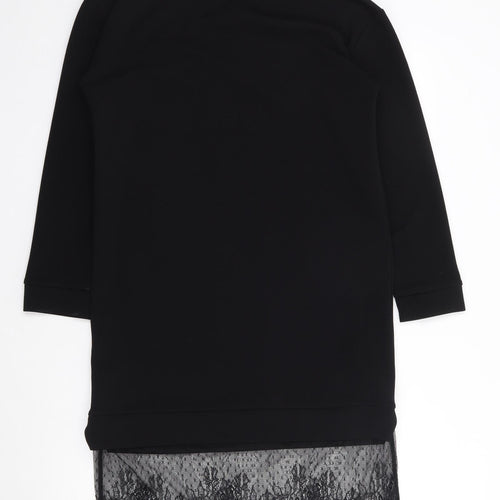 ASOS Womens Black  Polyester Shift  Size 6  Crew Neck Pullover