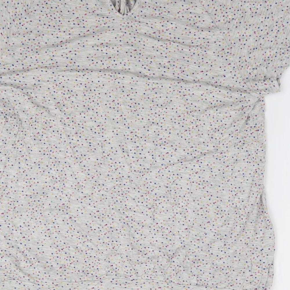 Gap  Womens Grey Geometric Polyester Jersey T-Shirt Size M Boat Neck