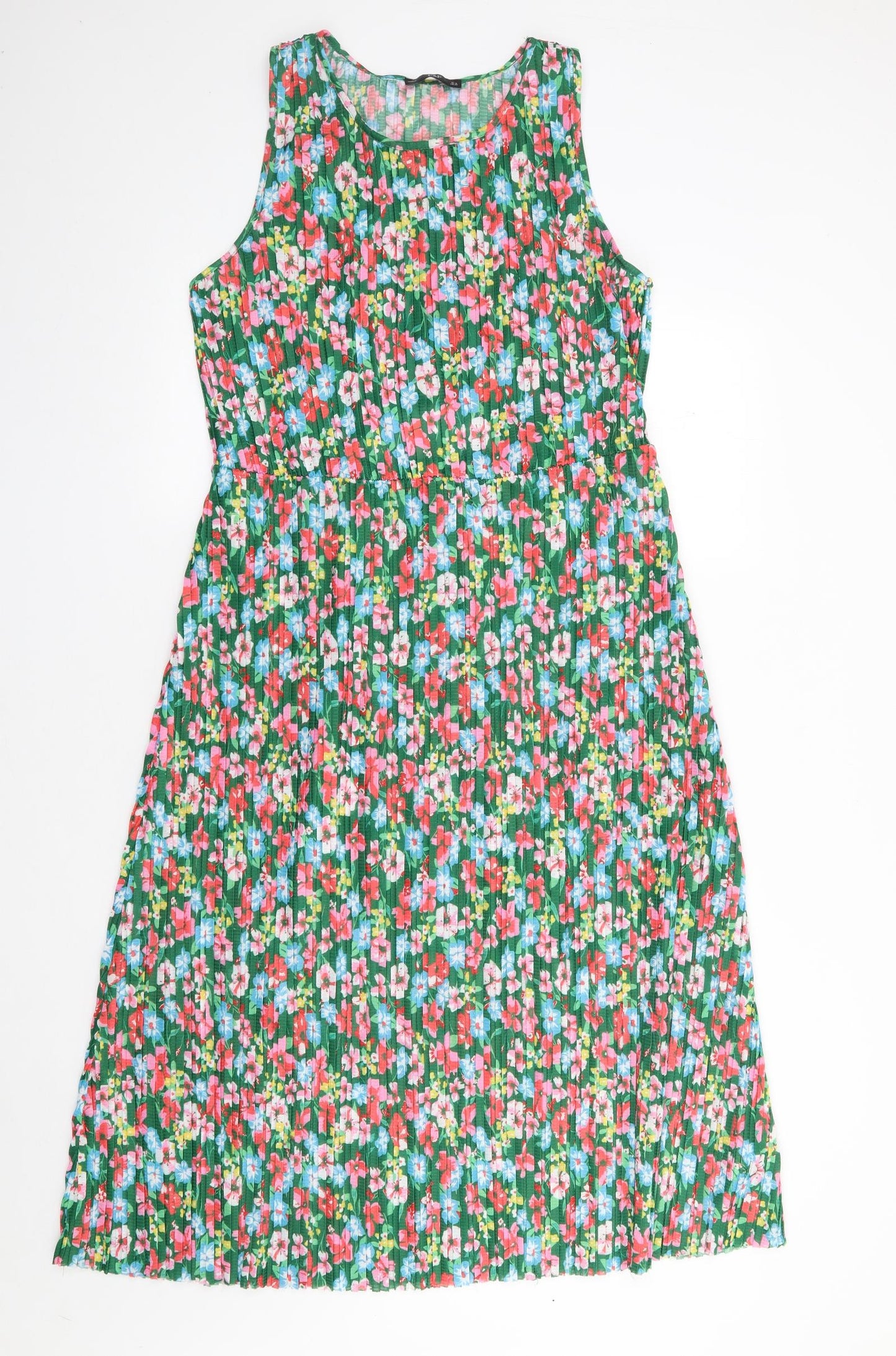 F&F Womens Multicoloured Floral Polyester Tank Dress  Size 14  Round Neck Pullover