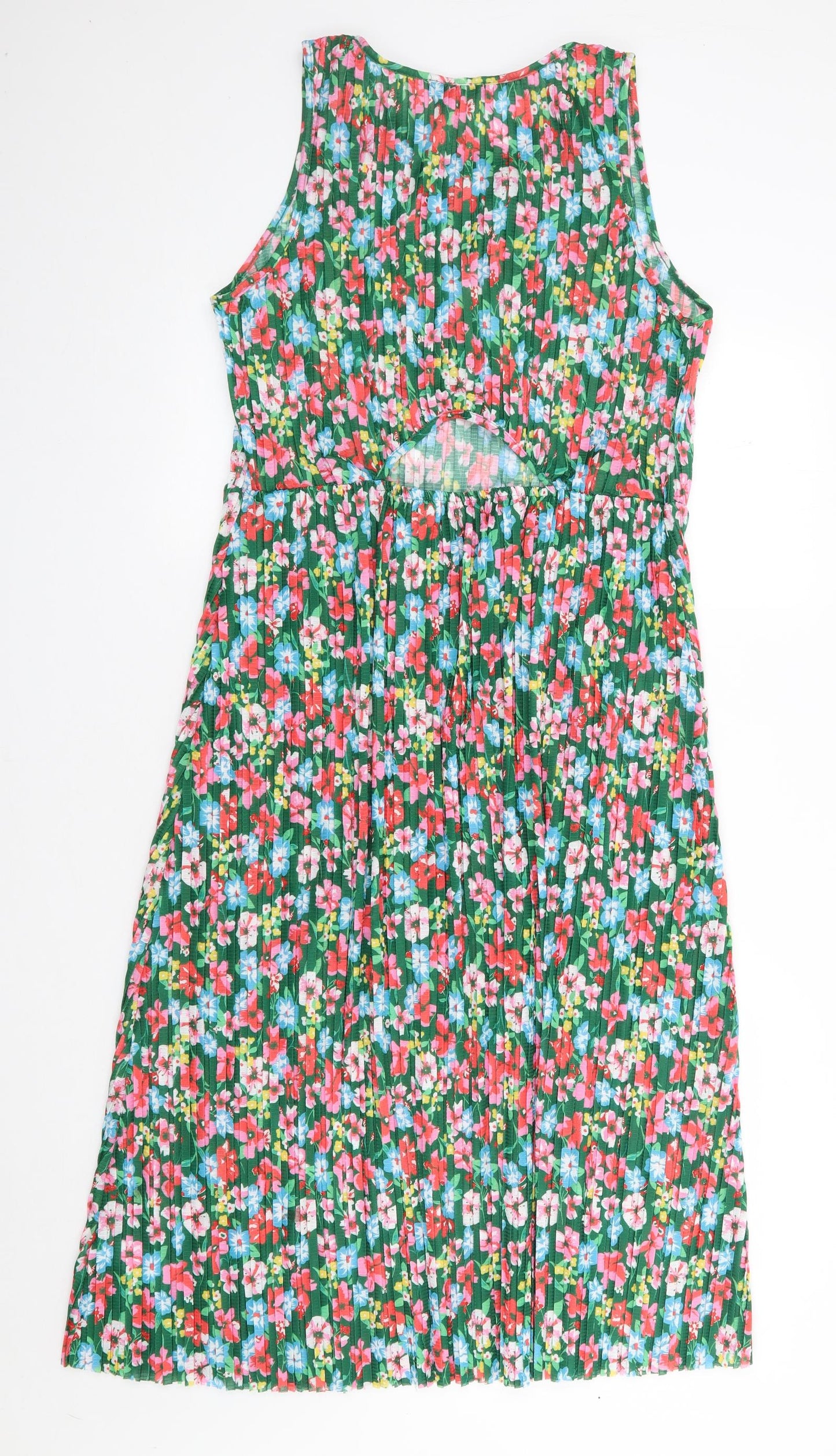 F&F Womens Multicoloured Floral Polyester Tank Dress  Size 14  Round Neck Pullover