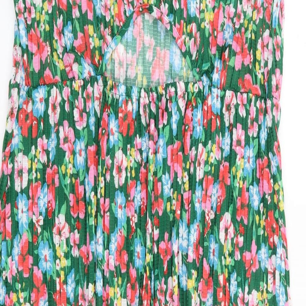 F&F Womens Multicoloured Floral Polyester Tank Dress  Size 14  Round Neck Pullover