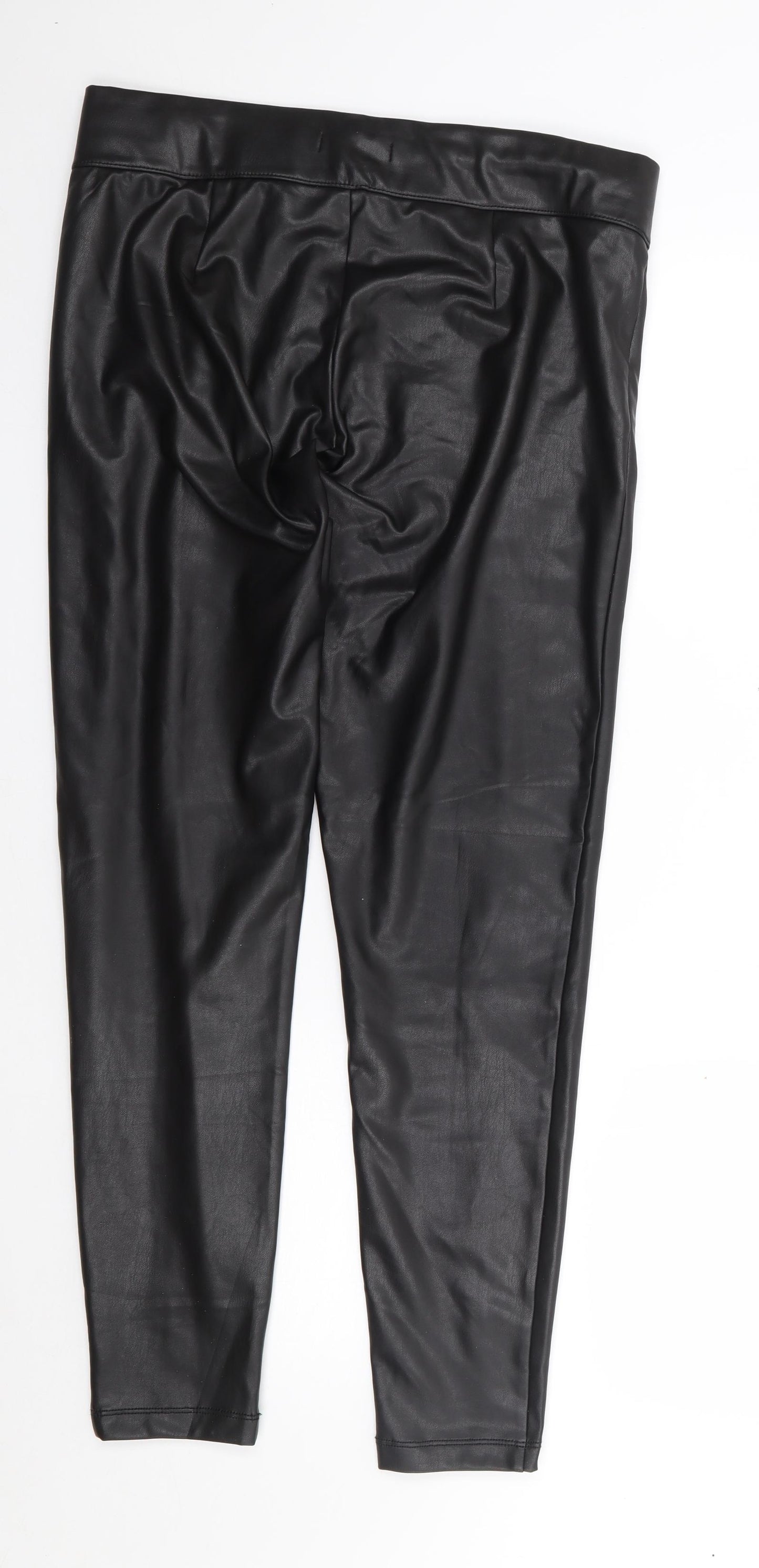 Marks and Spencer Womens Black  Polyester Trousers  Size 14 L28 in Regular