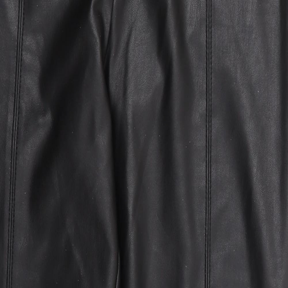 Marks and Spencer Womens Black  Polyester Trousers  Size 14 L28 in Regular