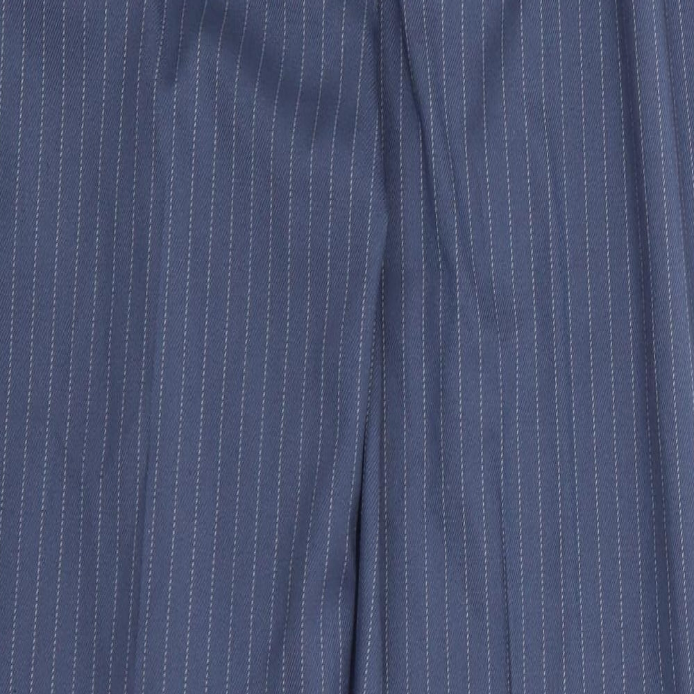 Primark Womens Blue Striped Polyester Trousers  Size 6 L28 in Regular
