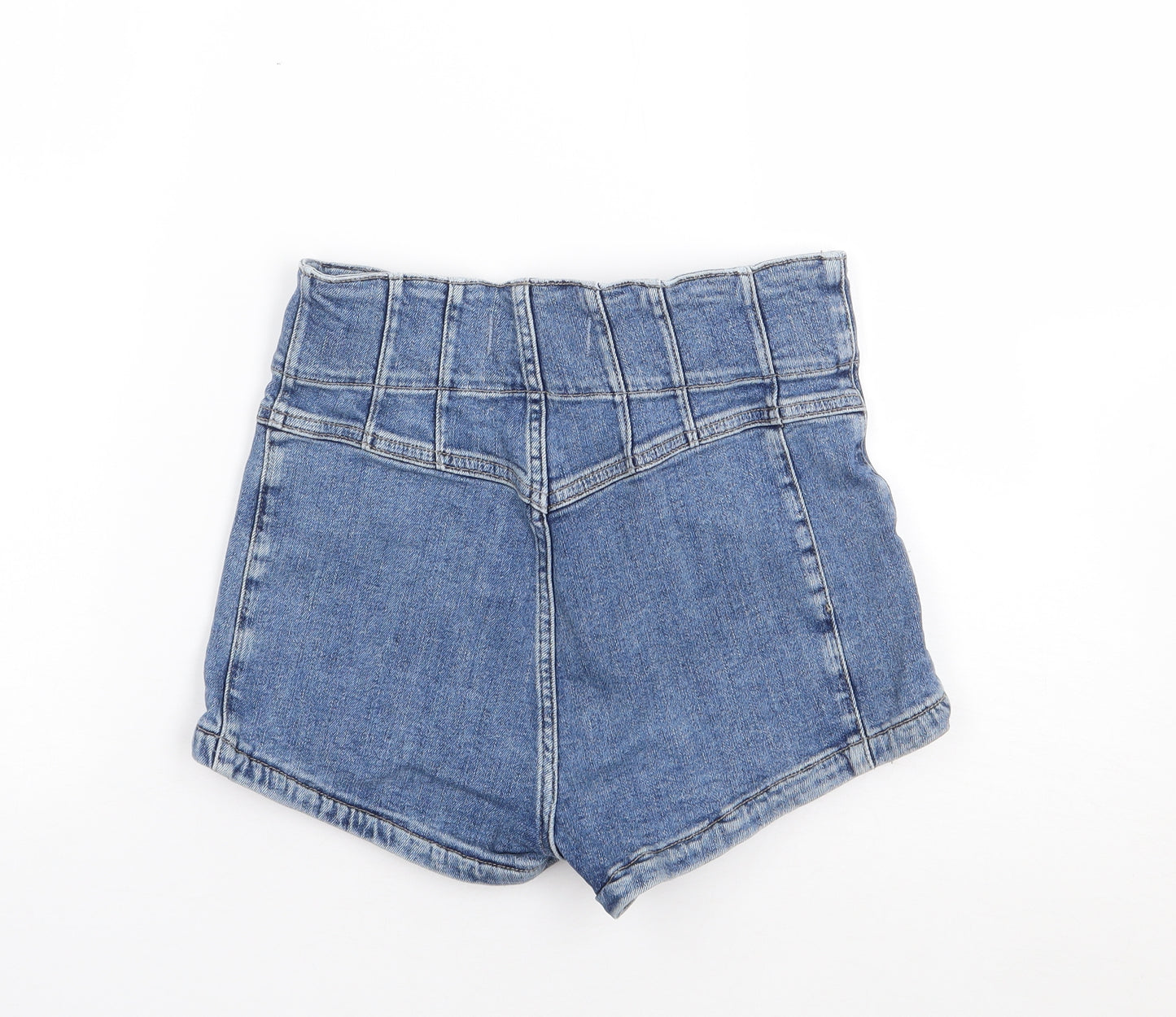 We The Free Womens Blue  Cotton Hot Pants Shorts Size 28  Regular Zip