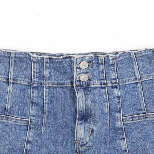 We The Free Womens Blue  Cotton Hot Pants Shorts Size 28  Regular Zip