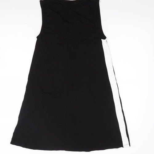 Pull & Bear Womens Black  Viscose Tank Dress  Size S  Crew Neck Pullover