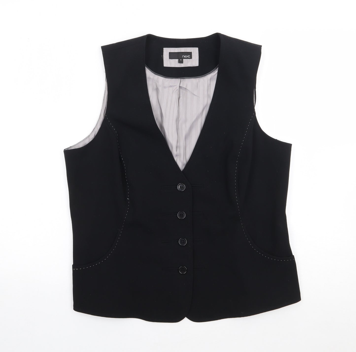 Next  Womens Black  Polyester Jacket Suit Waistcoat Size 16