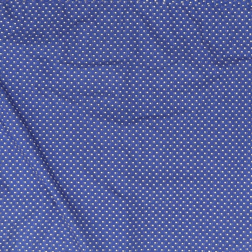 Debenhams Mens Blue Geometric Cotton  Button-Up Size 3XL Collared Button