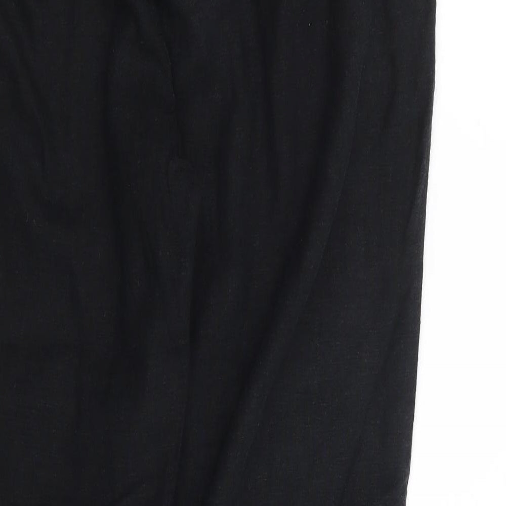 Monsoon  Womens Black  Linen Cargo Trousers Size 10 L27 in Regular Zip