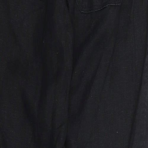 Marks and Spencer  Womens Black  Linen Chino Trousers Size 10 L28 in Regular