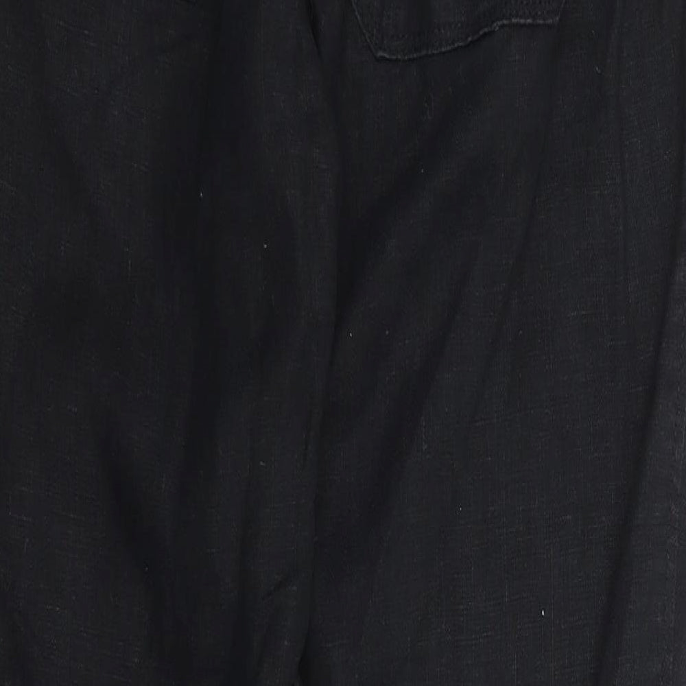 Marks and Spencer  Womens Black  Linen Chino Trousers Size 10 L28 in Regular