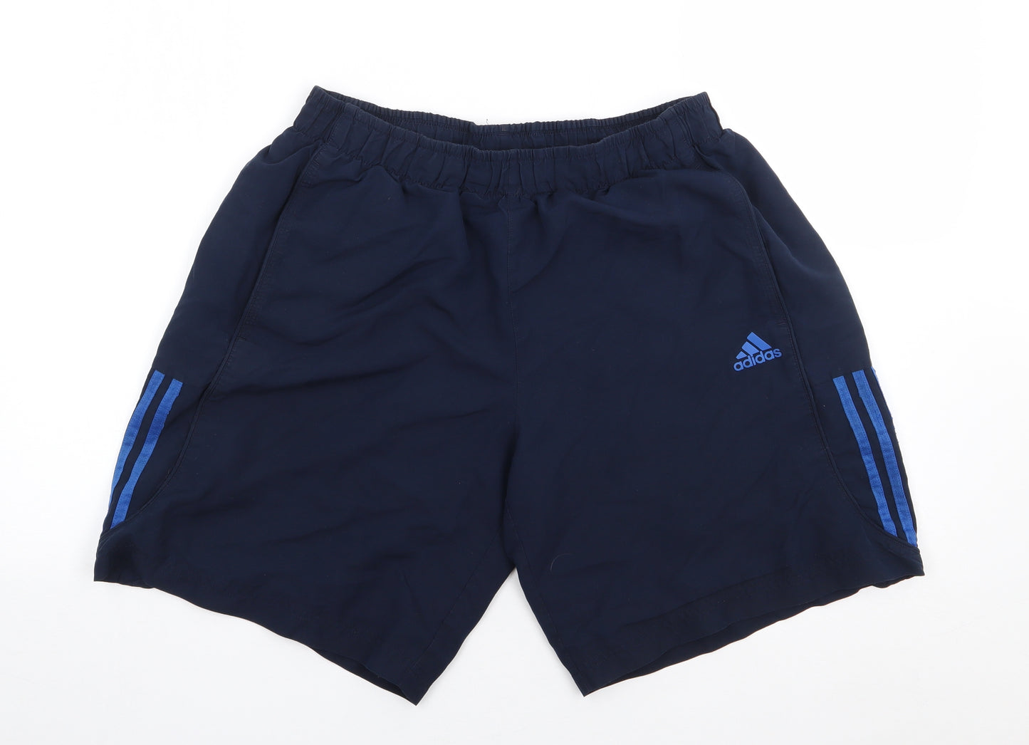adidas Mens Blue  Polyester Sweat Shorts Size L  Regular  - Swim Short