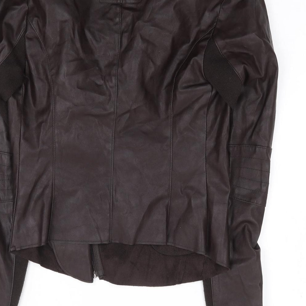 New Look  Womens Brown   Biker Coat Size 8  Zip