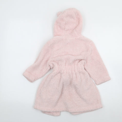 George Girls Pink Solid Polyester Robe  Size 12-18 Months  Drawstring - Peppa Pig