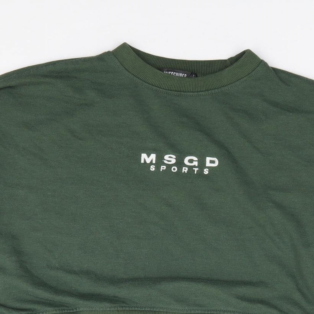 Missguided Womens Green  Polyester Pullover Sweatshirt Size 8  Pullover