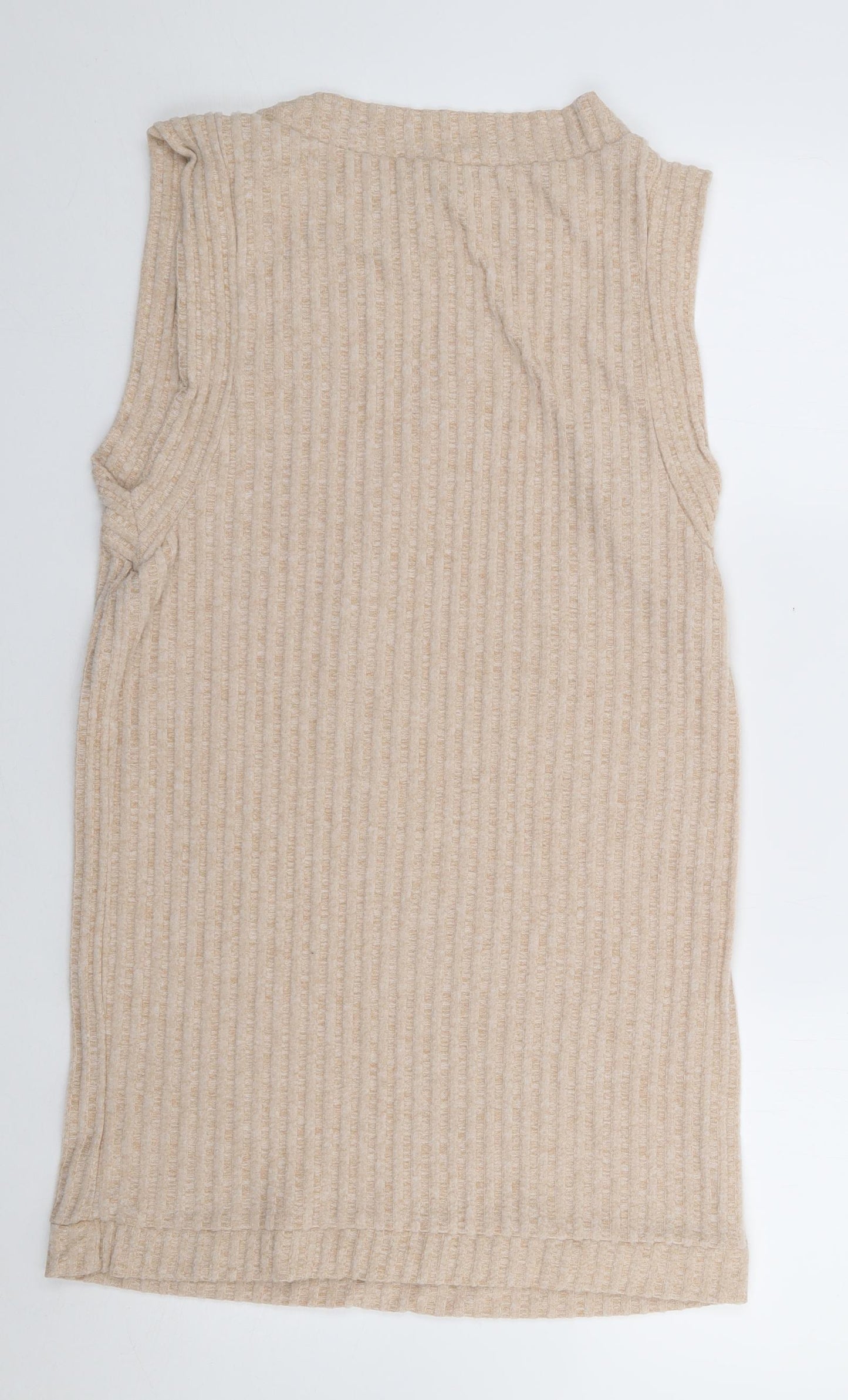 ASOS Womens Beige  Polyester Tank Dress  Size 10  Round Neck Pullover