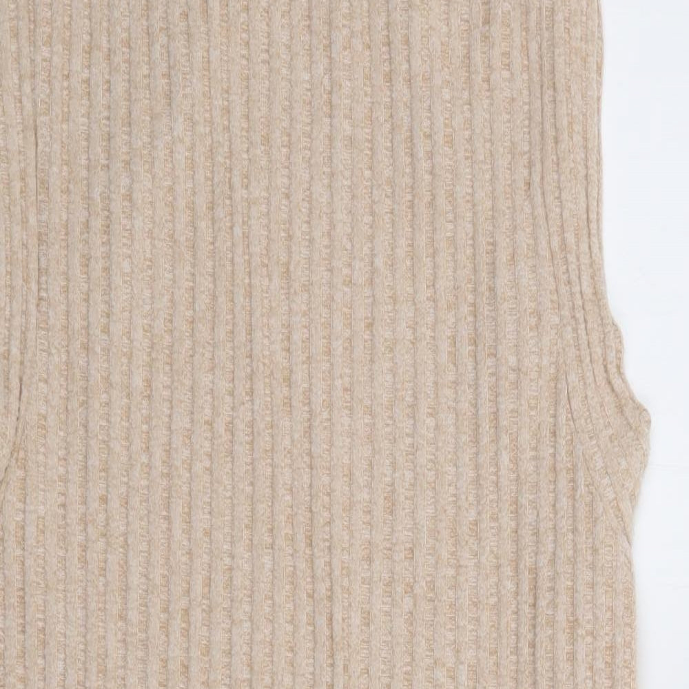 ASOS Womens Beige  Polyester Tank Dress  Size 10  Round Neck Pullover