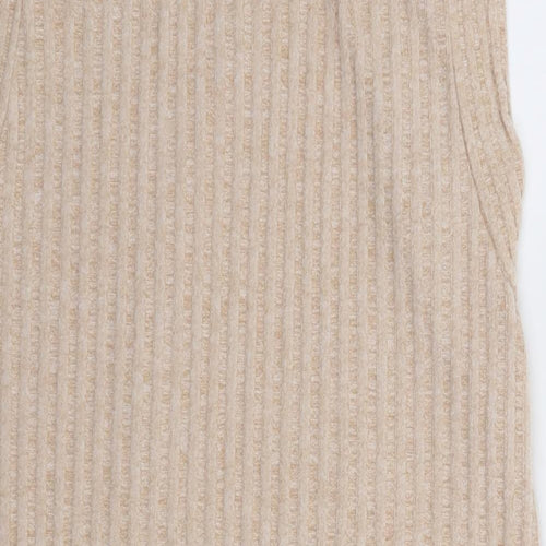ASOS Womens Beige  Polyester Tank Dress  Size 10  Round Neck Pullover