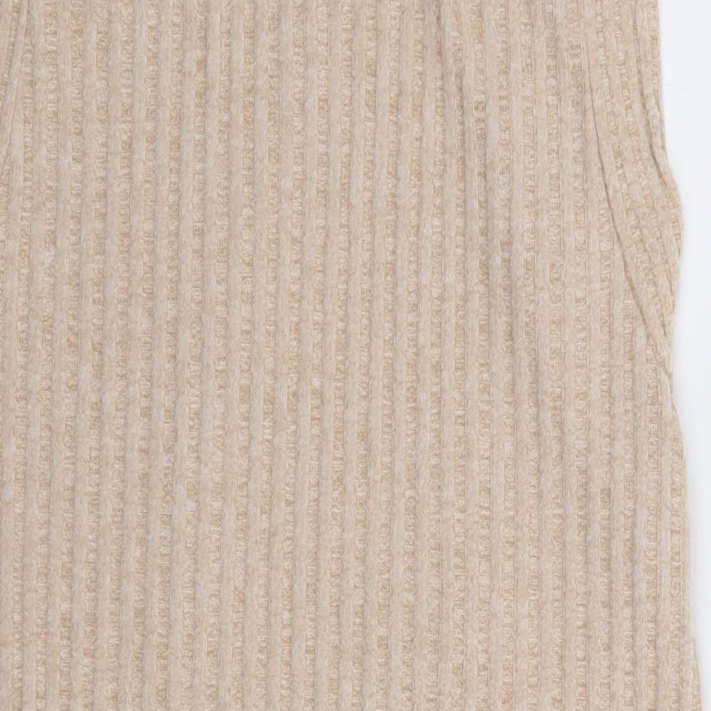 ASOS Womens Beige  Polyester Tank Dress  Size 10  Round Neck Pullover