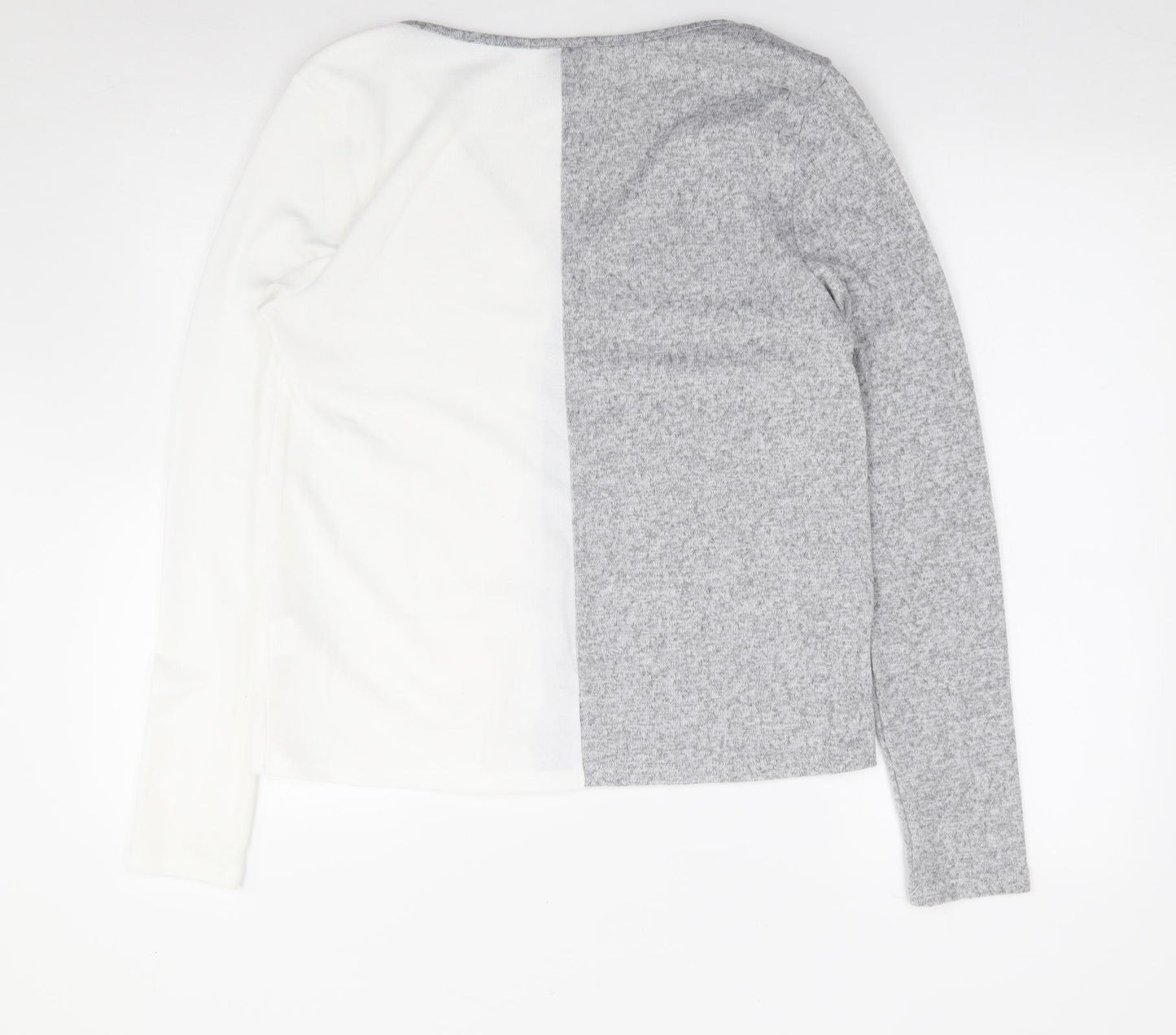 SheIn Womens Grey  Polyester Jersey T-Shirt Size M V-Neck